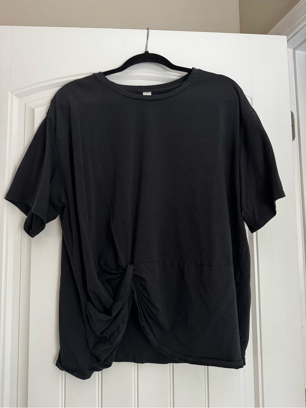 lululemon athletica Black Short Sleeve Twist-Front Tee